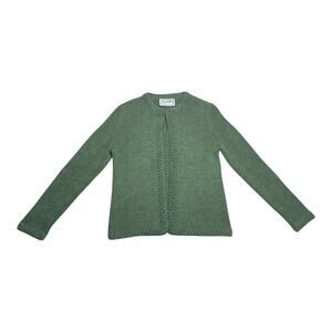 St. John For Neiman Marcus Vintage 1970s Green Wool Cardigan Small